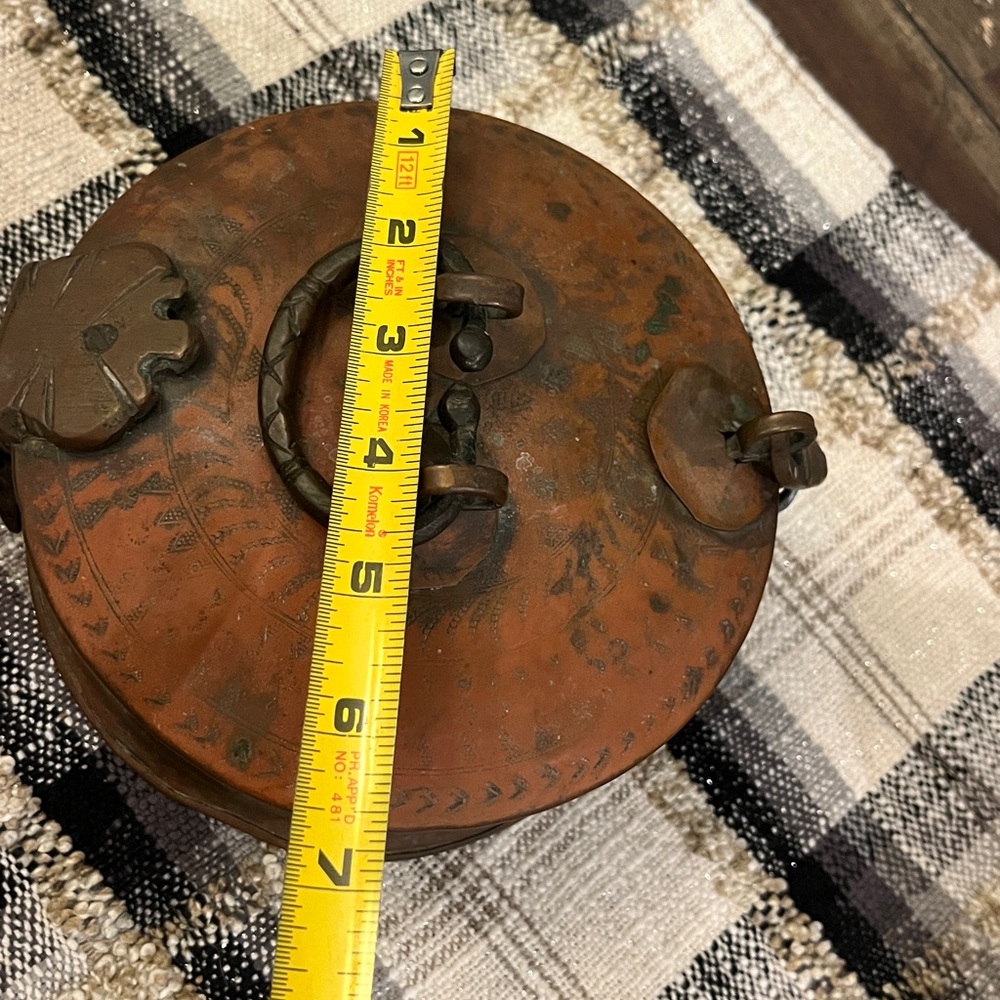 Antique Chapati Copper India Betel Box - Picture 9 of 17